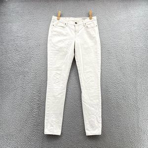 All Saints Spitalfields Paants Sz 28 White Skinny Stretch Jeans Anckle Zip Women